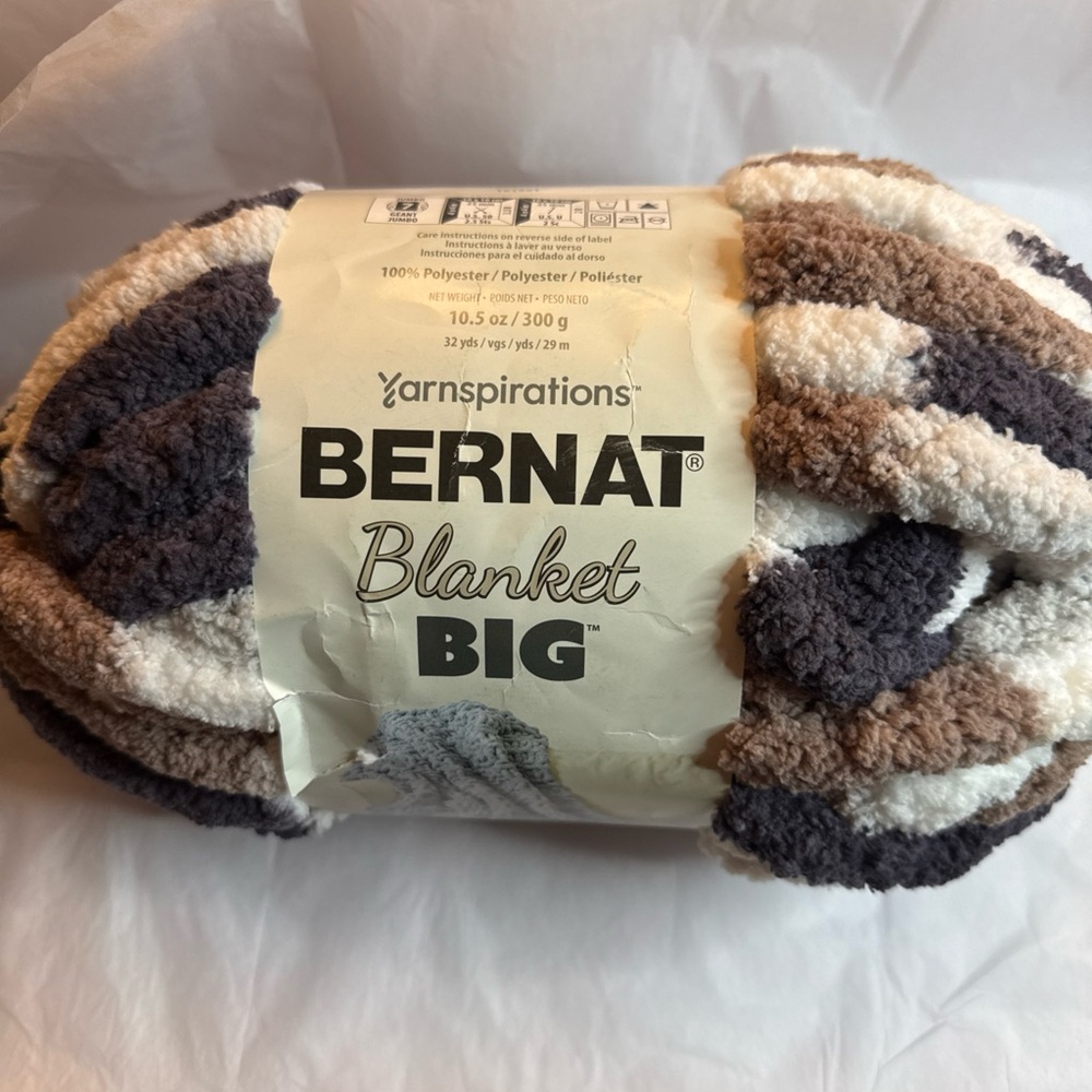 Transpirations Bernat Blanket Big Yarn - Cream, Brown, Gray